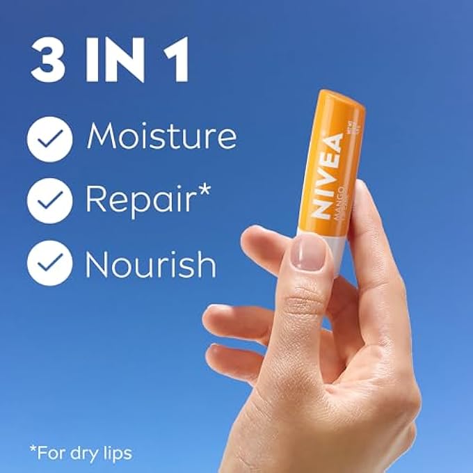 Nivea MANGO LIP CARE, 0.17 OZ, PACK OF 4 - Image 3